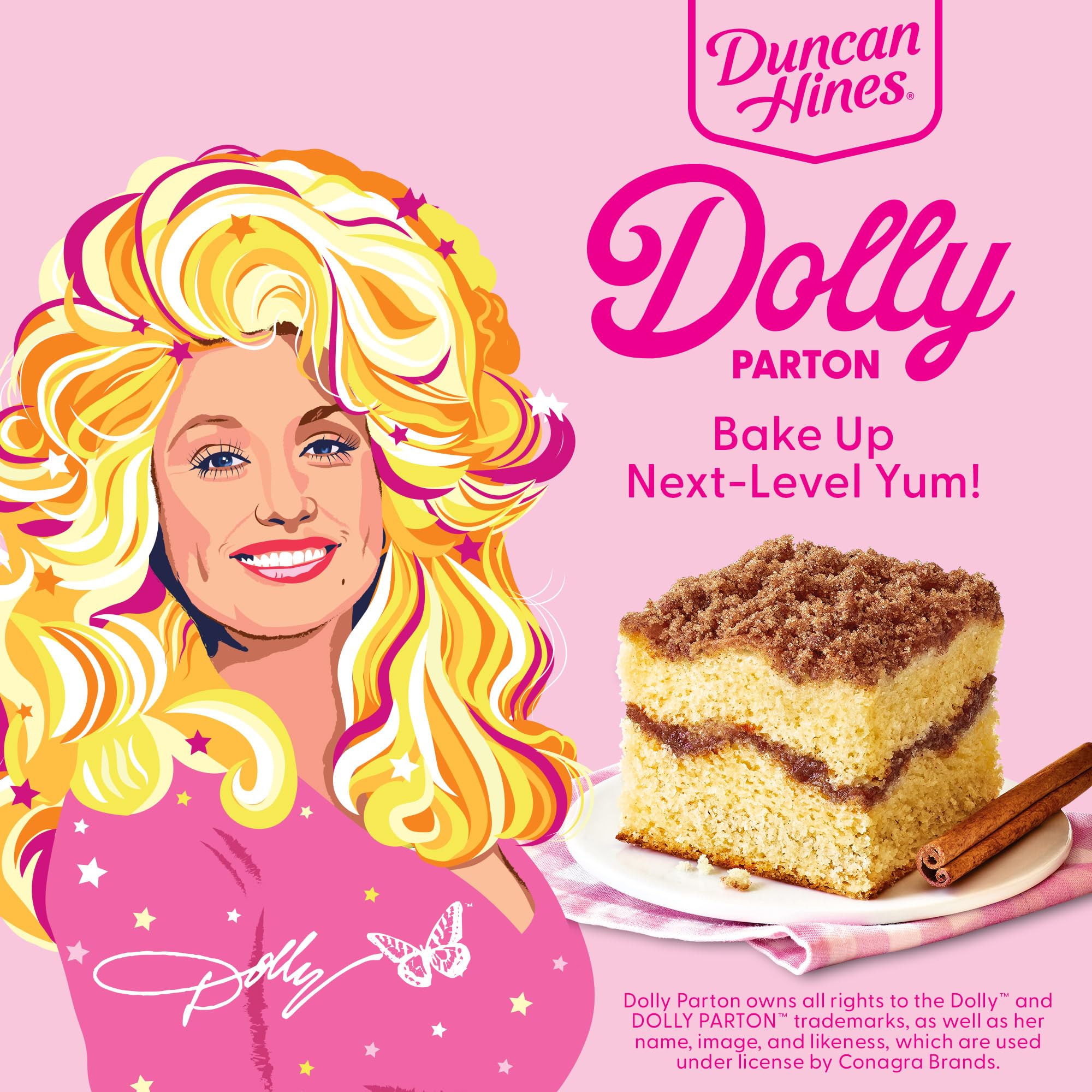 Duncan Hines Dolly Parton's Cinnamon Swirl Crumb Cake & Muffin Mix, 20 oz. - Image 5