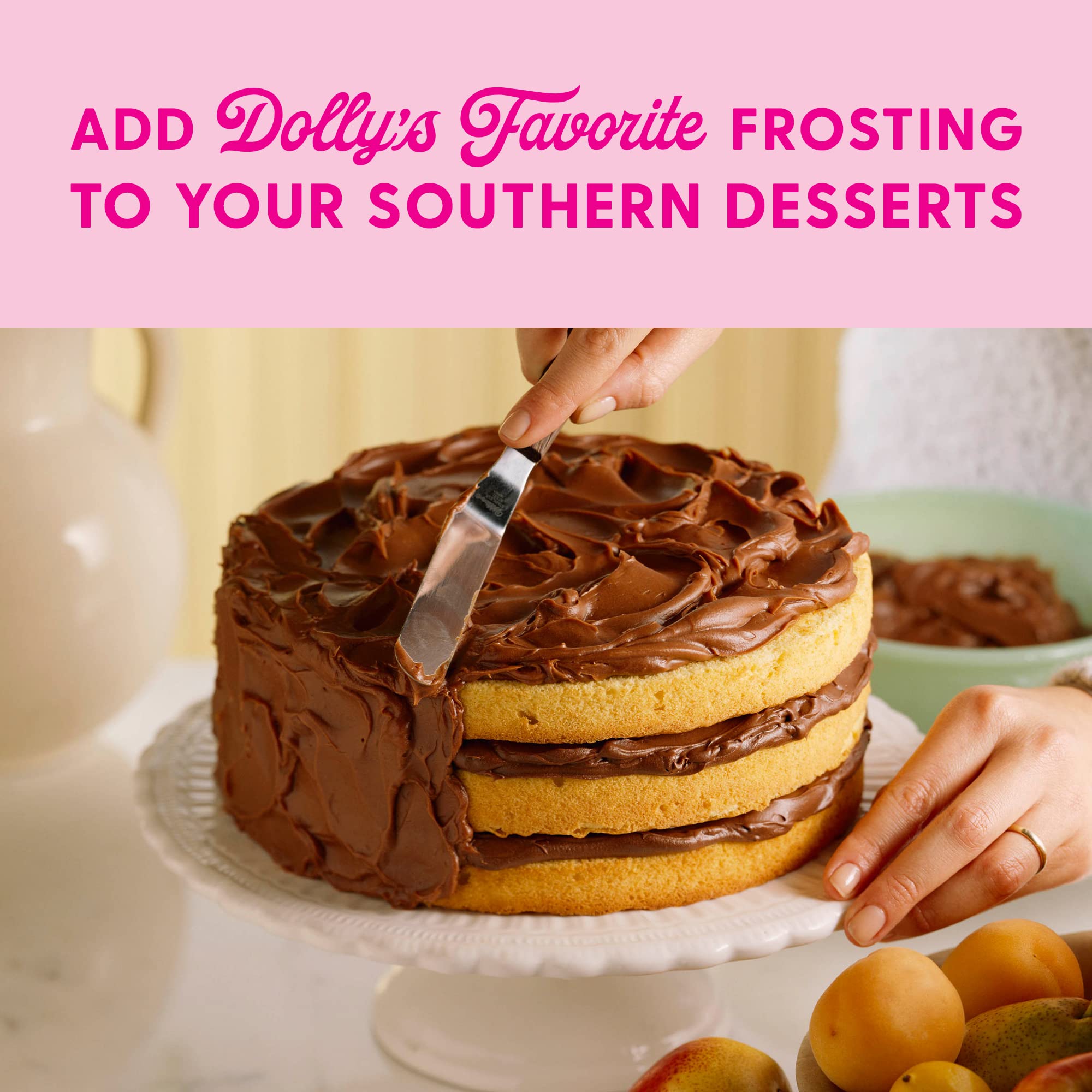 Duncan Hines Dolly Parton's Favorite Chocolate Buttercream Flavored Cake Frosting, 16 oz. - Image 4