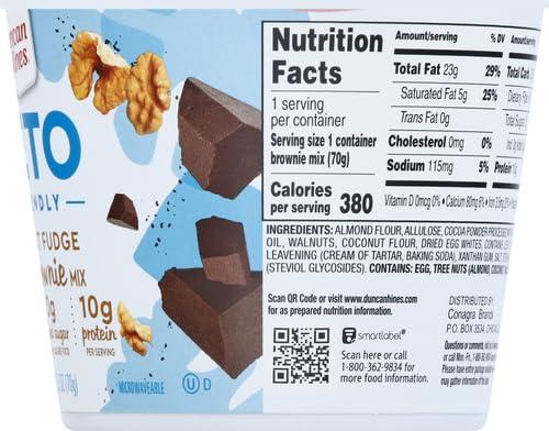 Duncan Hines Keto Friendly Brownie Mix Cup, Walnut Fudge, Zero Added Sugar, Gluten Free, 2.5 oz. - Image 3