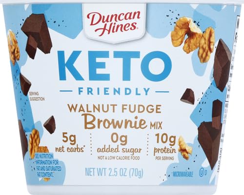 Duncan Hines Keto Friendly Brownie Mix Cup, Walnut Fudge, Zero Added Sugar, Gluten Free, 2.5 oz. - Image 4