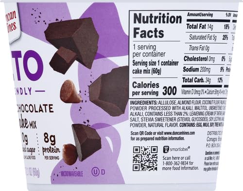 Duncan Hines Keto Friendly Double Chocolate Cake Mix Cup, Zero Added Sugar, Gluten Free, 2.1 oz. - Image 11