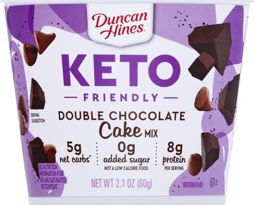 Duncan Hines Keto Friendly Double Chocolate Cake Mix Cup, Zero Added Sugar, Gluten Free, 2.1 oz. - Image 4