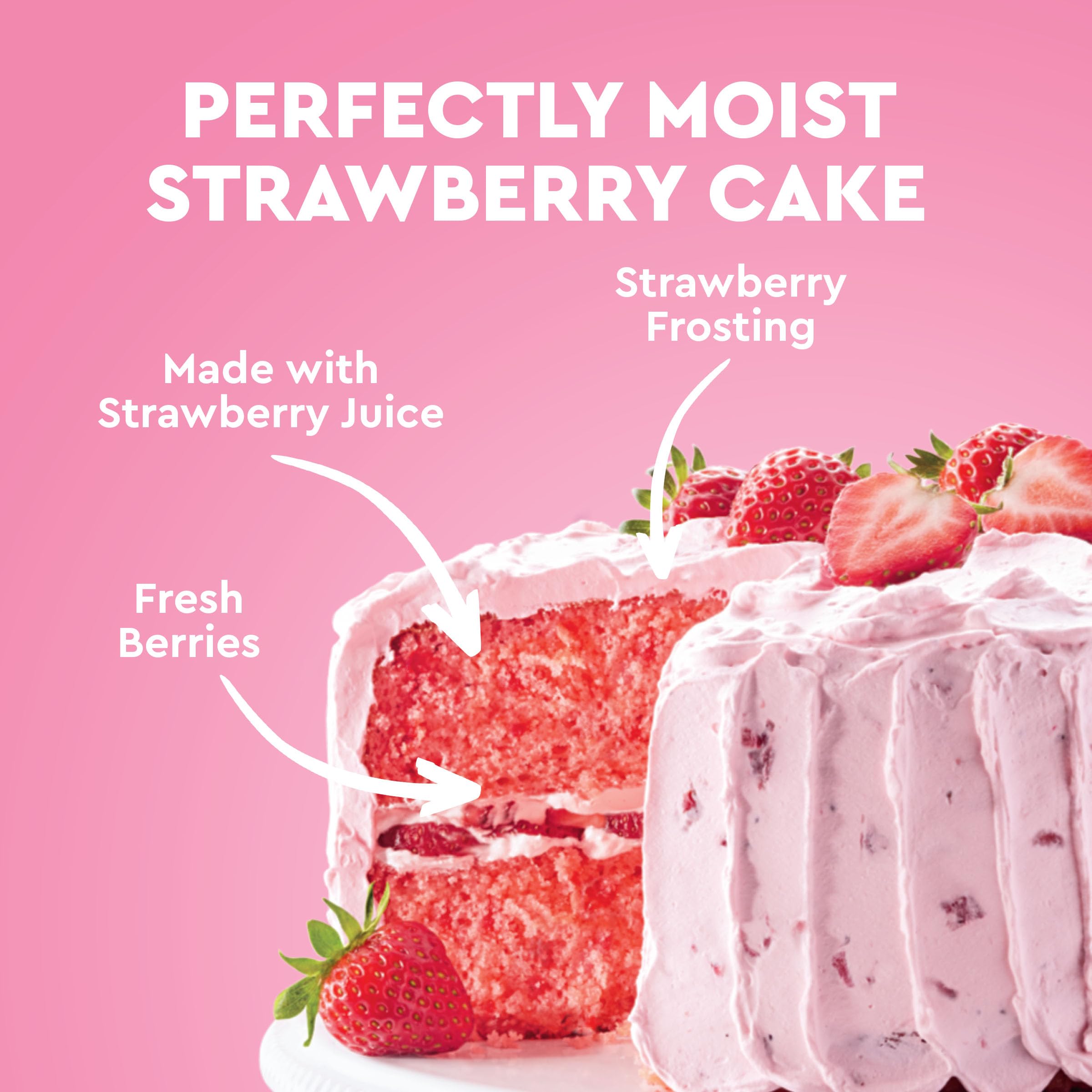 Duncan Hines Strawberry Supreme Flavored Cake Mix, 15.25 oz. - Image 4